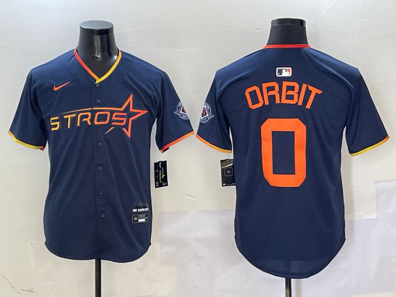 Men Houston Astros #0 Orbit Drak Blue Three generations Joint Name 2025 Nike MLB Jersey style 7